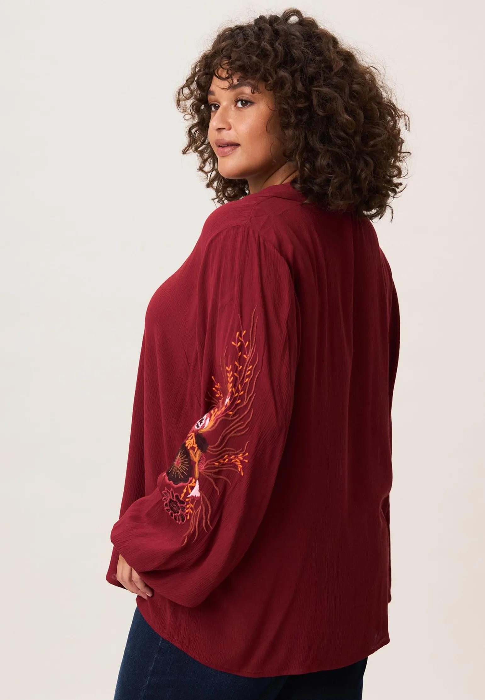 Hot Miss Etam Blouse details rood Dark red