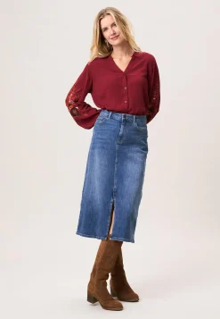 Outlet Miss Etam Blouse details rood Dark red
