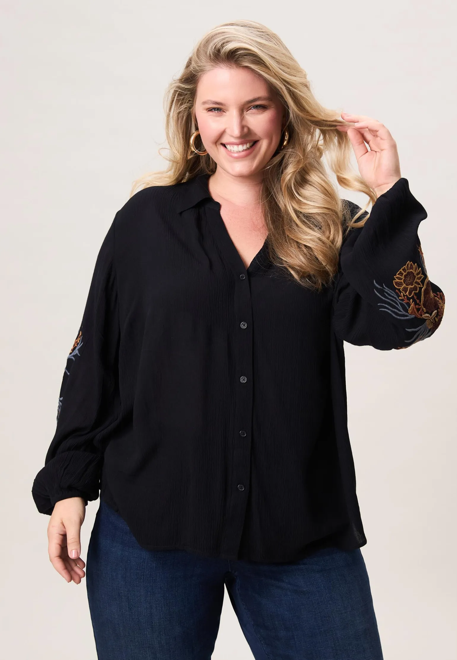 New Miss Etam Blouse details Zwart