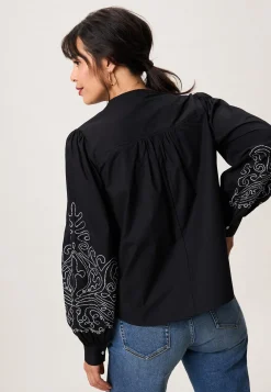 Online Miss Etam Blouse embroidery zwart Multi zwart
