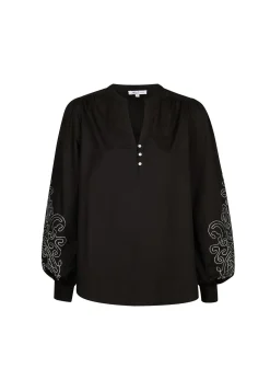 Hot Miss Etam Blouse embroidery zwart Multi zwart