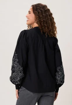 Hot Miss Etam Blouse embroidery zwart Multi zwart