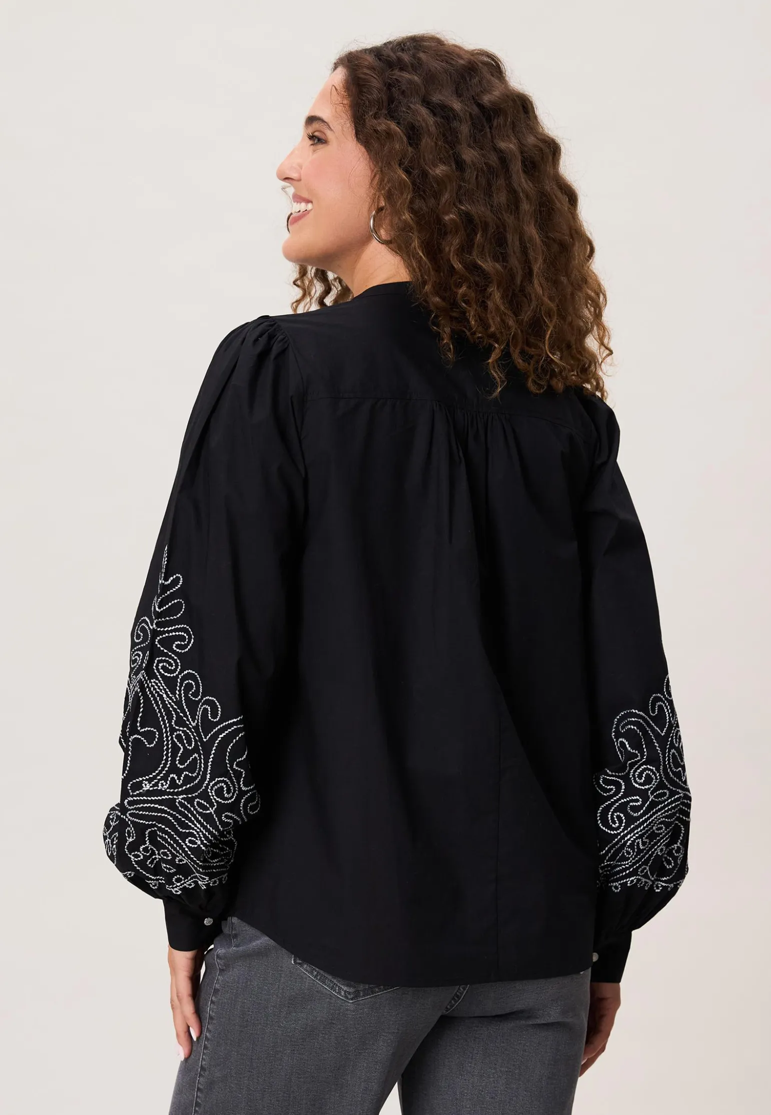 Hot Miss Etam Blouse embroidery zwart Multi zwart
