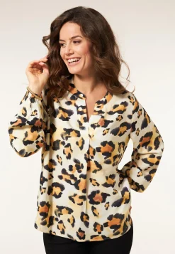Hot Miss Etam Blouse glans print naturel Multi offwhite