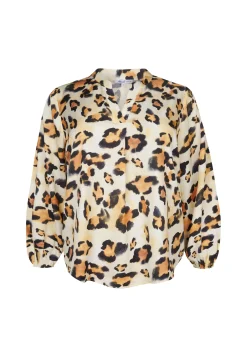 Miss Etam Blouse glans print naturel Multi offwhite