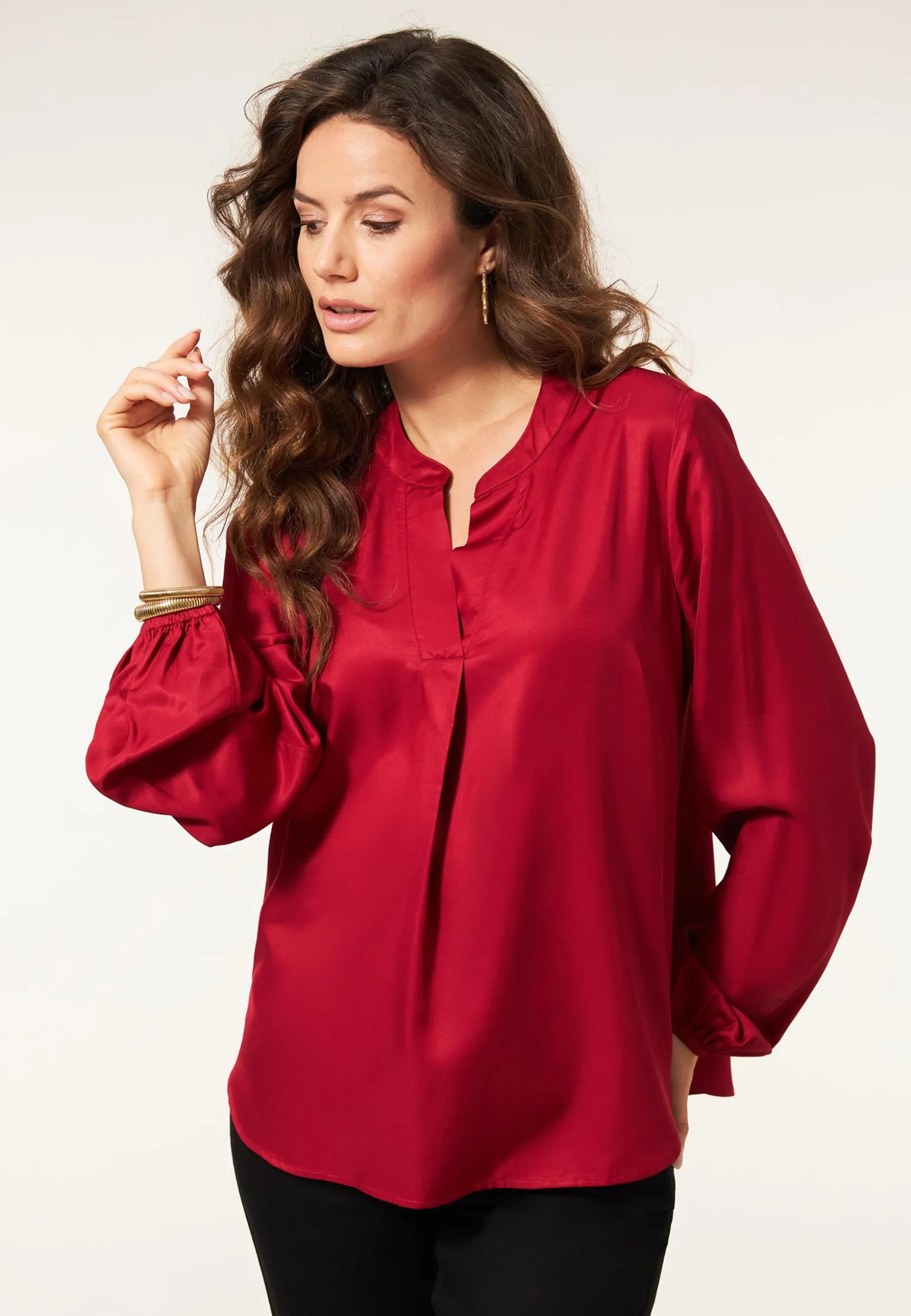 Miss Etam Blouse glans rood Chili red