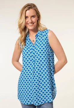 Online Miss Etam Blouse mouwloos print blauw Multi kingblue