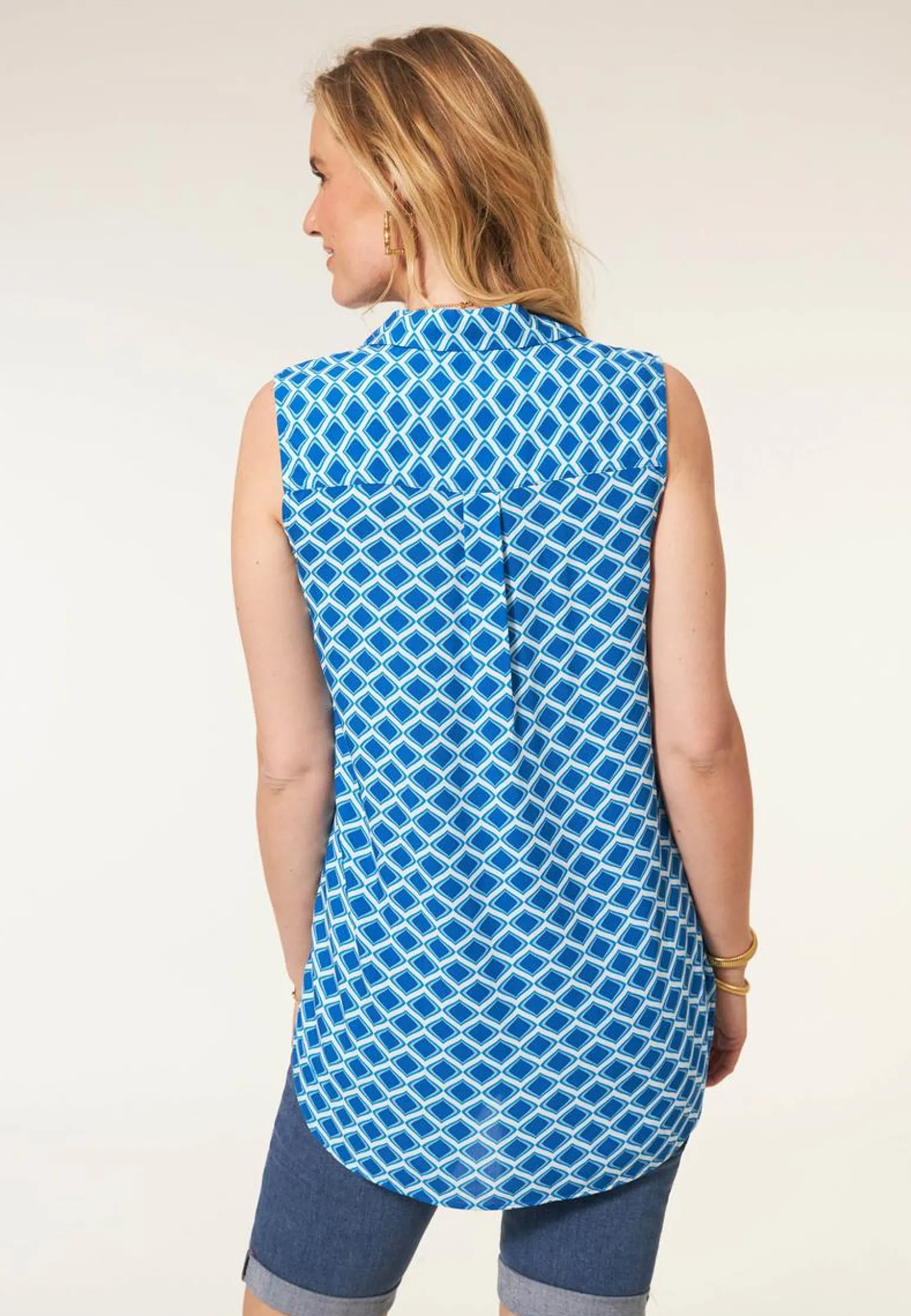 Online Miss Etam Blouse mouwloos print blauw Multi kingblue
