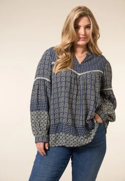 Hot Miss Etam Blouse print blauw Multi stone blue