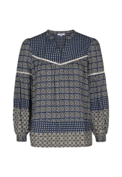 Best Miss Etam Blouse print blauw Multi stone blue