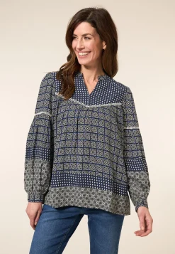 Best Miss Etam Blouse print blauw Multi stone blue