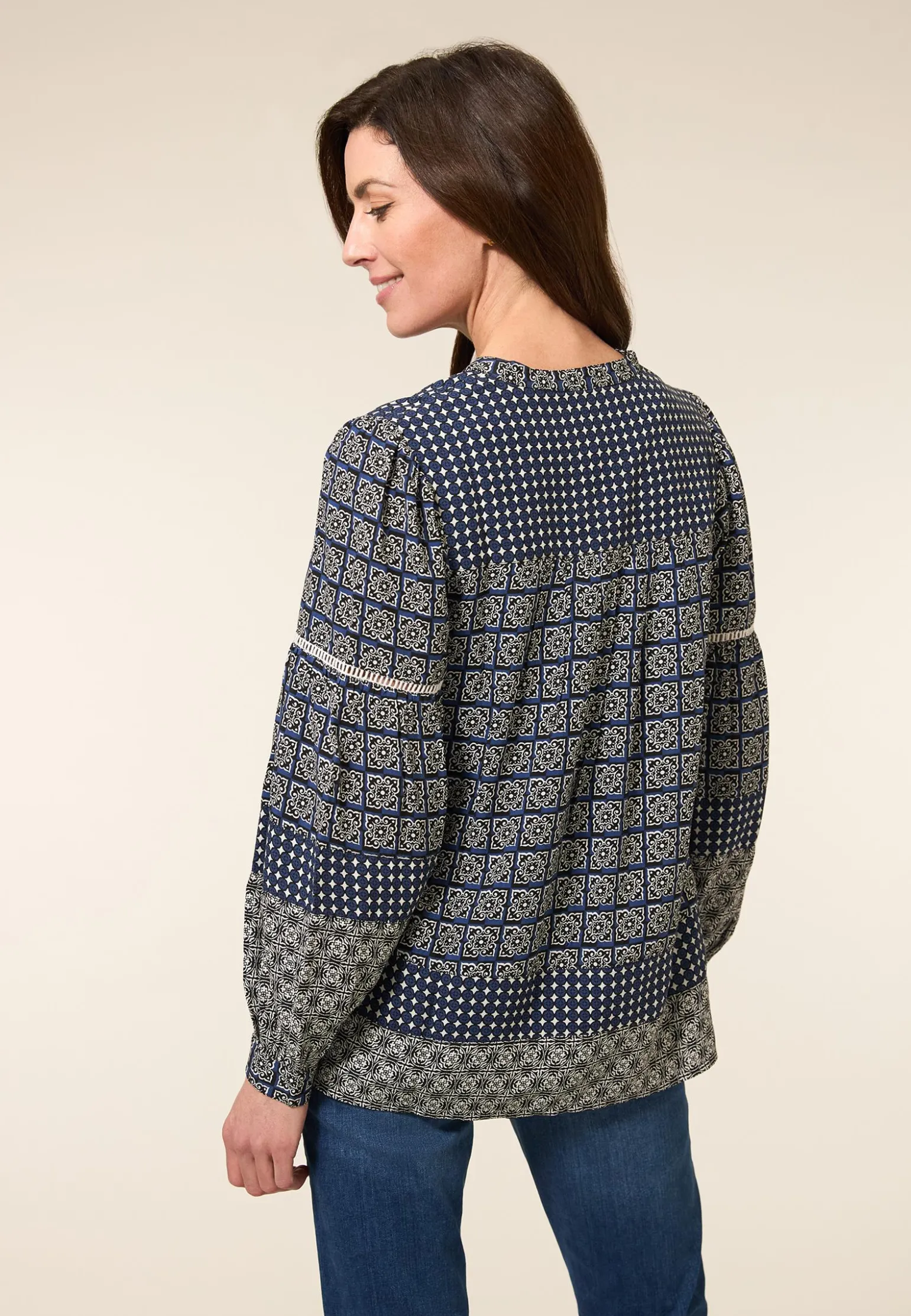 Best Miss Etam Blouse print blauw Multi stone blue