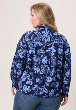 Best Miss Etam Blouse print blauw Multi donker blue