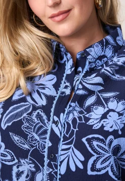 Best Miss Etam Blouse print blauw Multi donker blue