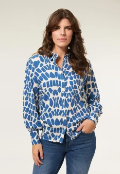 Outlet Miss Etam Blouse print blauw Multi kingblue