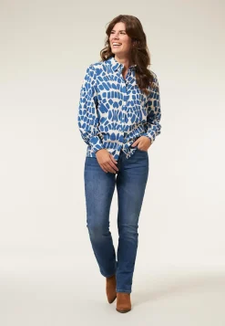 Outlet Miss Etam Blouse print blauw Multi kingblue