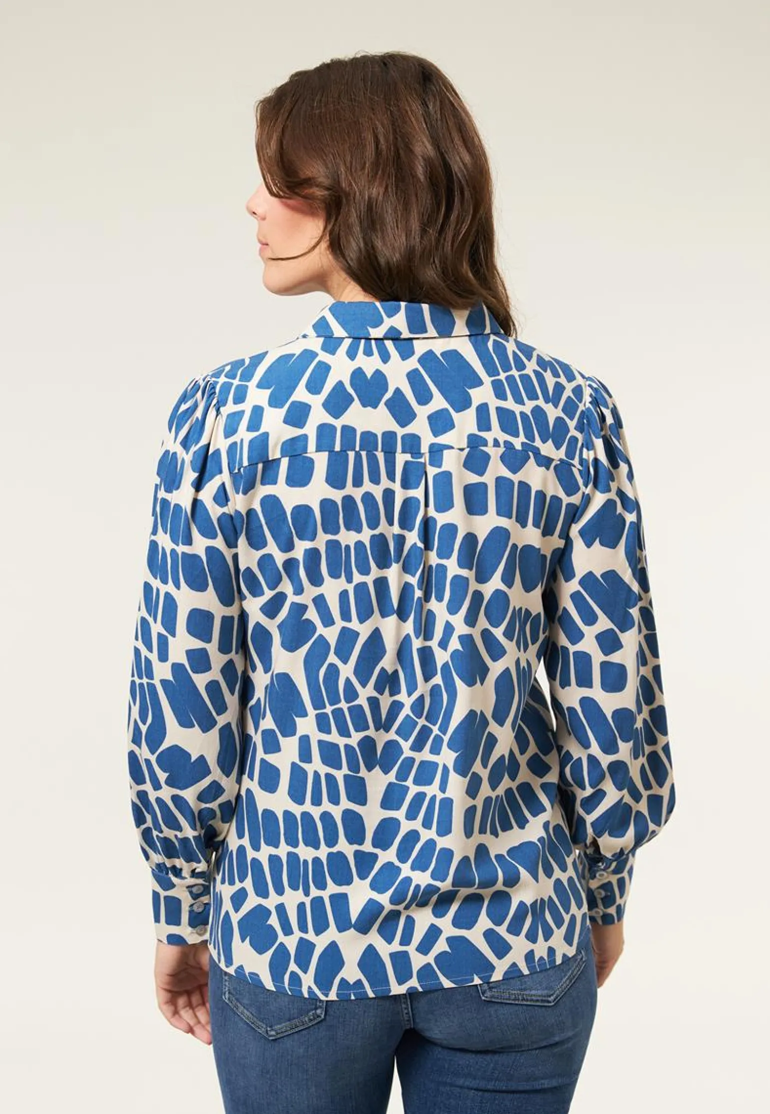 Outlet Miss Etam Blouse print blauw Multi kingblue