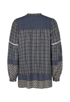 Online Miss Etam Blouse print blauw Multi stone blue