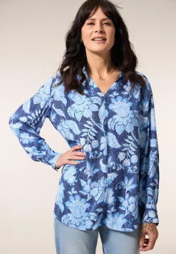 Outlet Miss Etam Blouse print blauw Multi denim blue