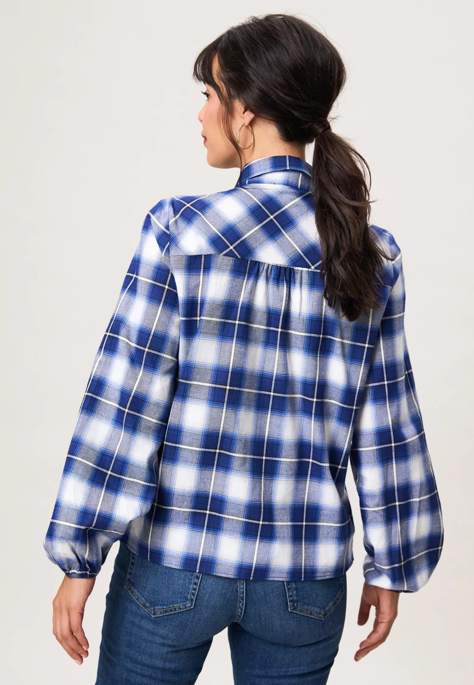 New Miss Etam Blouse print blauw Multi donker blue