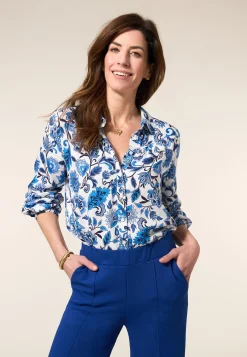 New Miss Etam Blouse print blauw Multi blauw
