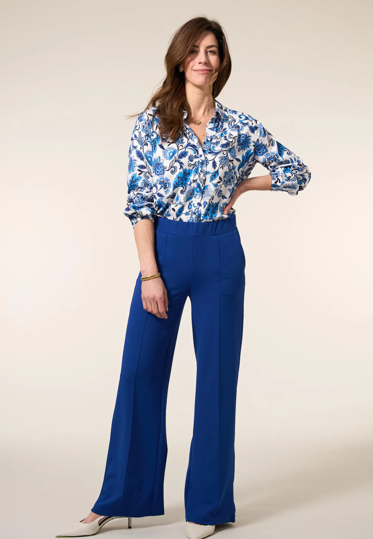 New Miss Etam Blouse print blauw Multi blauw