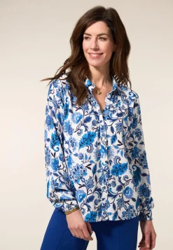 New Miss Etam Blouse print blauw Multi blauw
