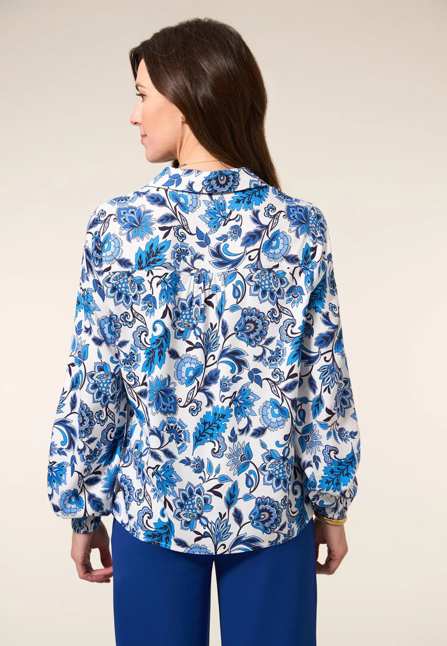 New Miss Etam Blouse print blauw Multi blauw