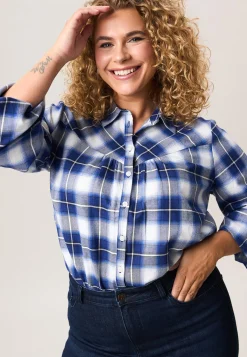 Clearance Miss Etam Blouse print blauw Multi donker blue