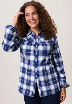 Outlet Miss Etam Blouse print blauw Multi donker blue