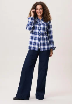 Outlet Miss Etam Blouse print blauw Multi donker blue