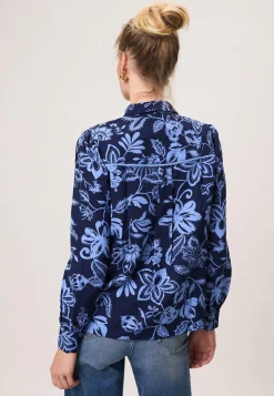 Sale Miss Etam Blouse print blauw Multi donker blue
