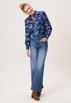 Sale Miss Etam Blouse print blauw Multi donker blue