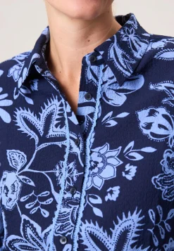 Sale Miss Etam Blouse print blauw Multi donker blue