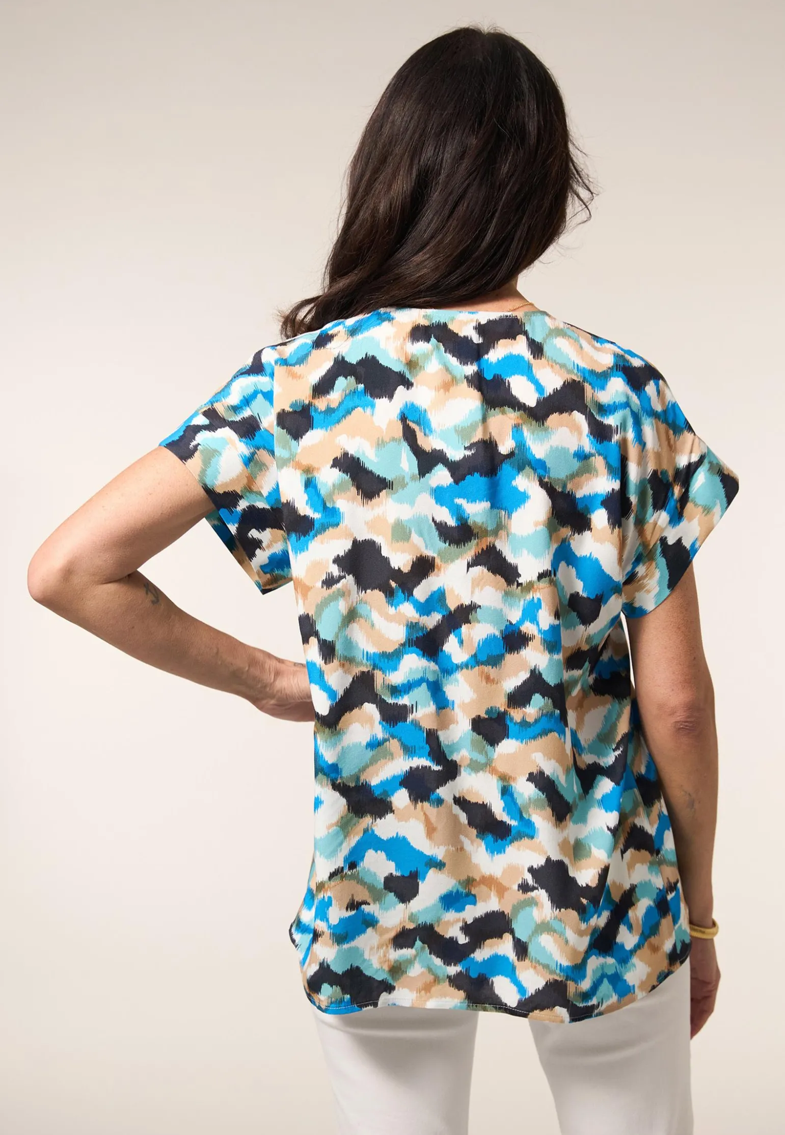 Best Miss Etam Blouse print blauw Multi soft aqua