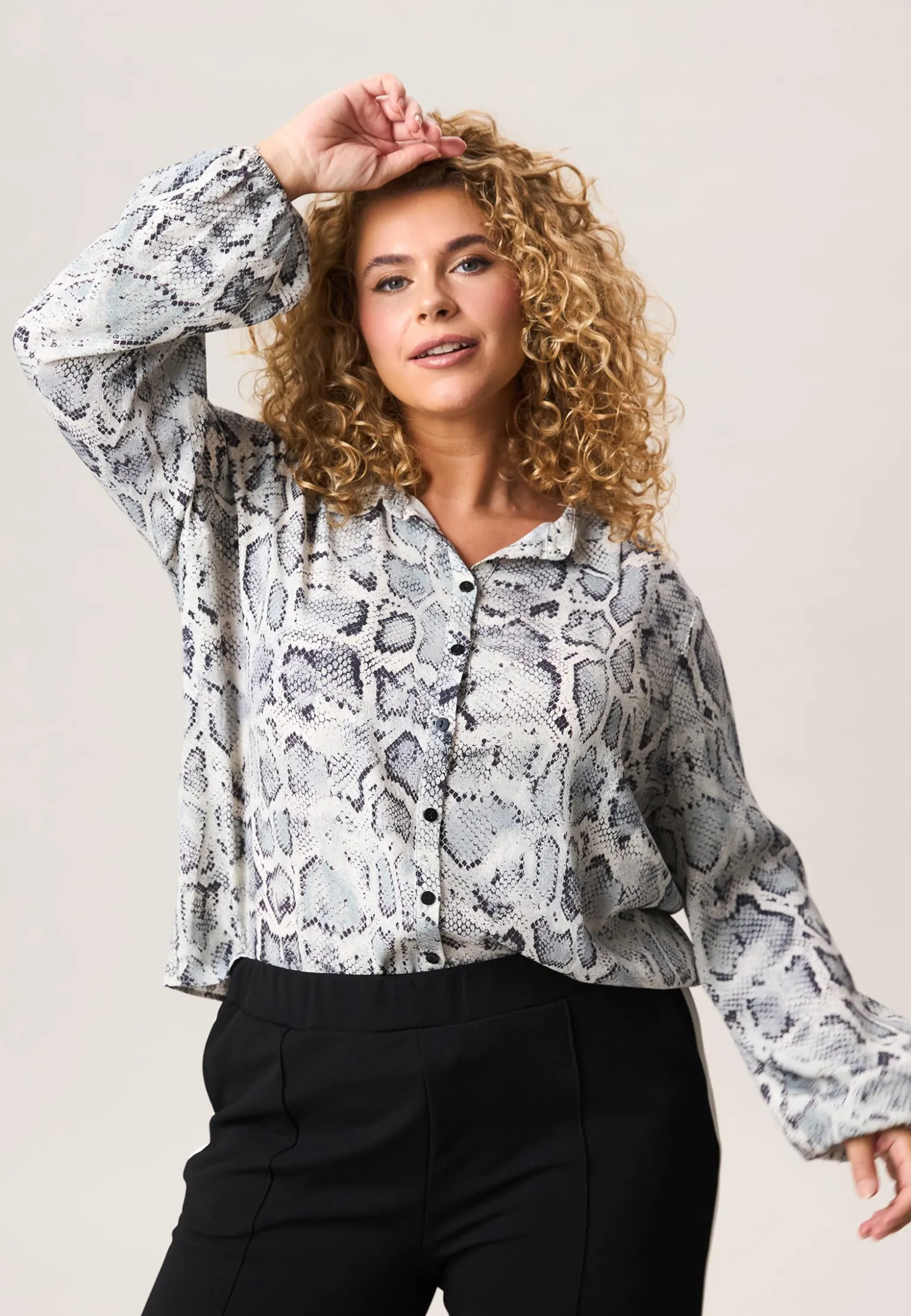 Hot Miss Etam Blouse print grijs Multi grey