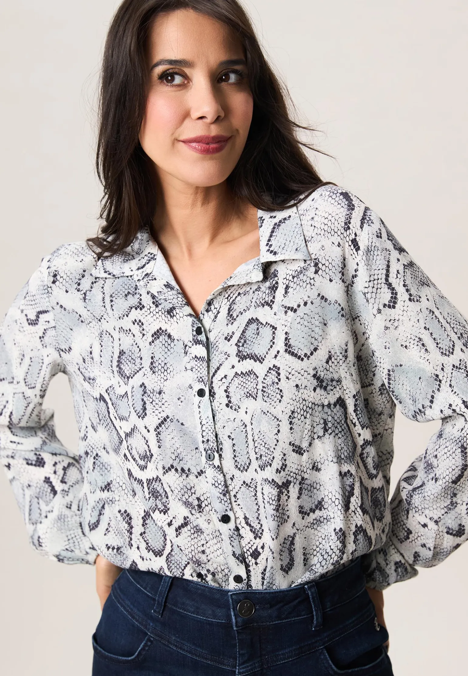 Clearance Miss Etam Blouse print grijs Multi grey