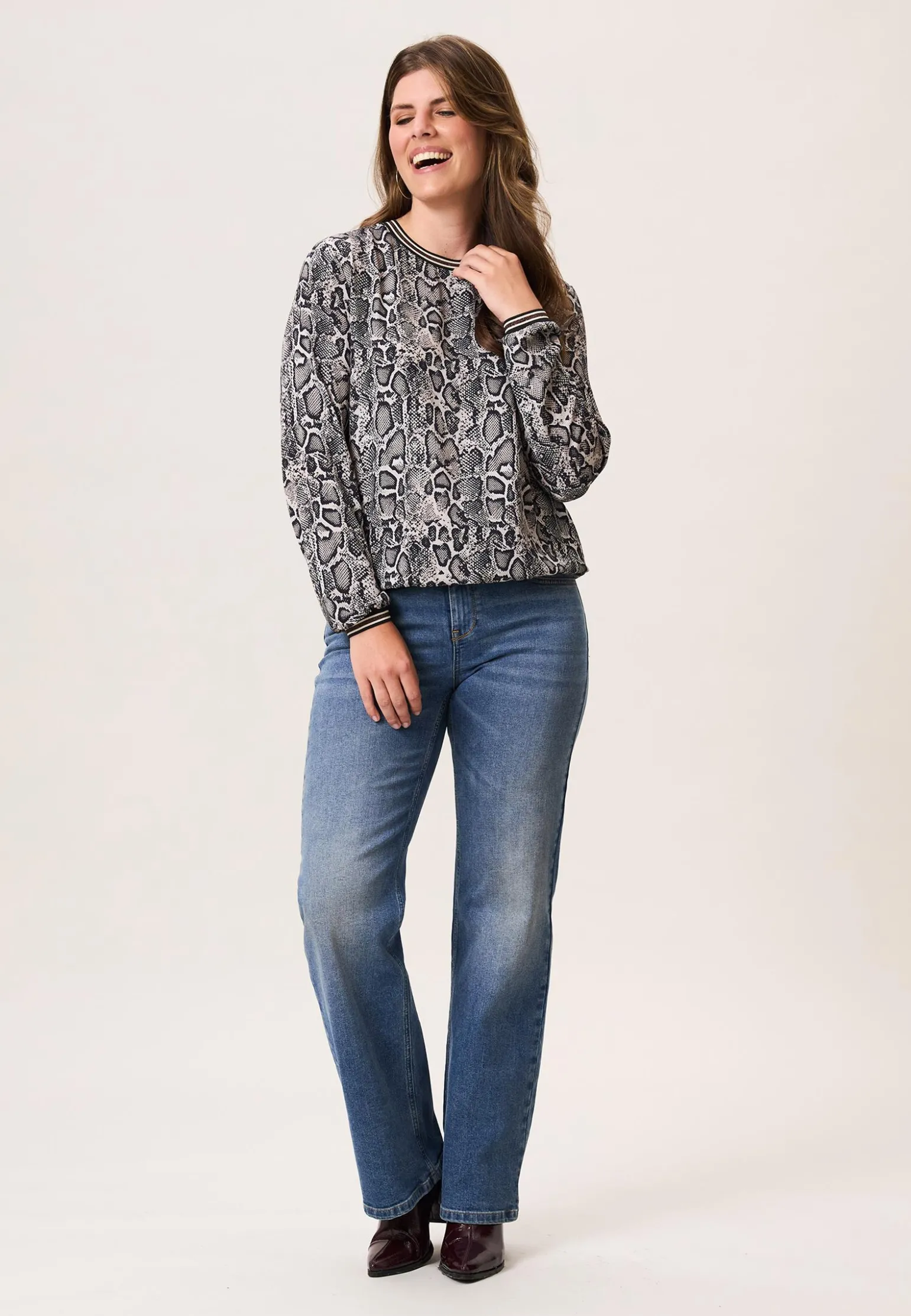 Discount Miss Etam Blouse print grijs Multi dark neutral