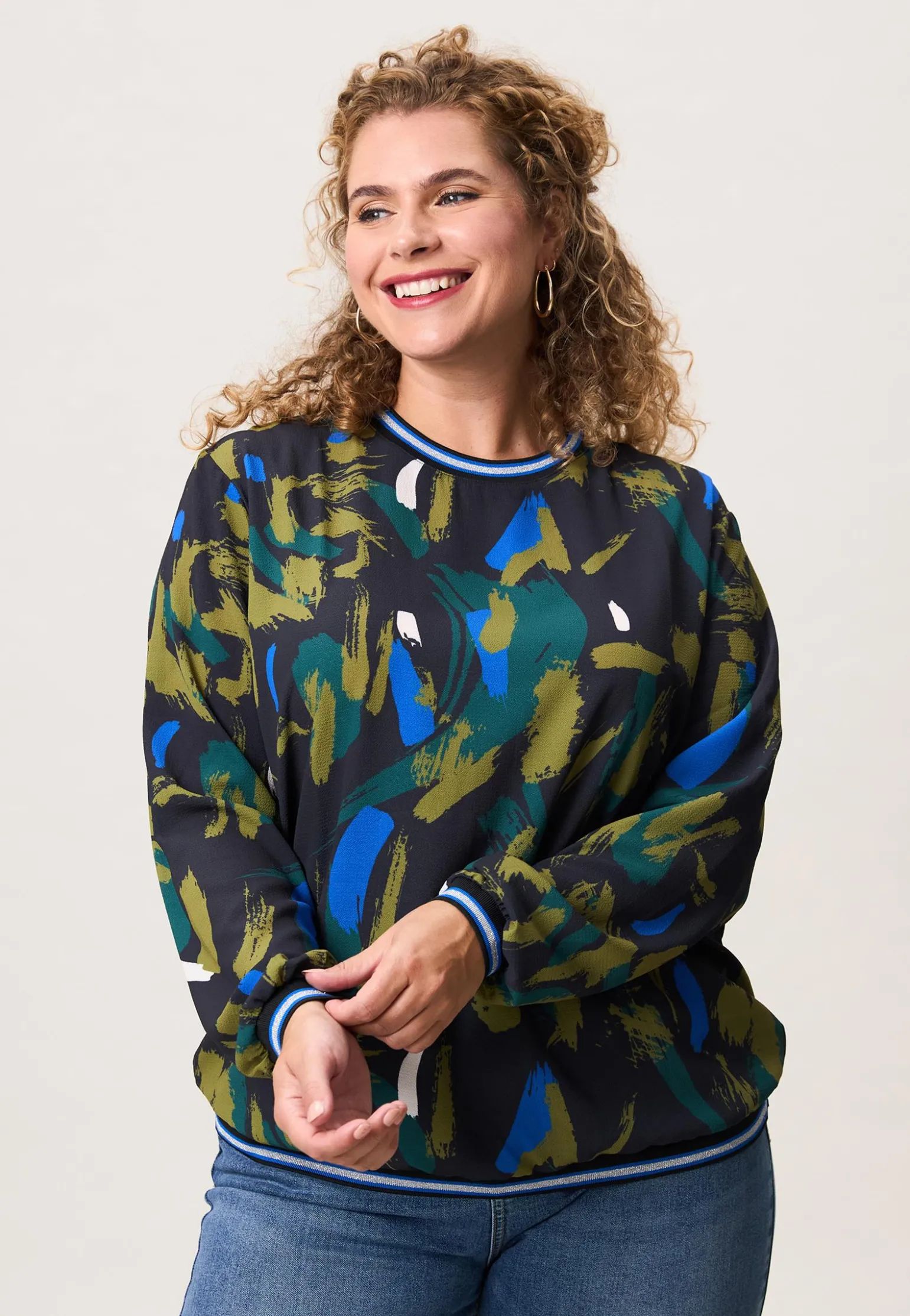 Hot Miss Etam Blouse print groen Multi green