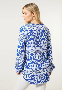 New Miss Etam Blouse print kobaltblauw Multi kobaltblauw
