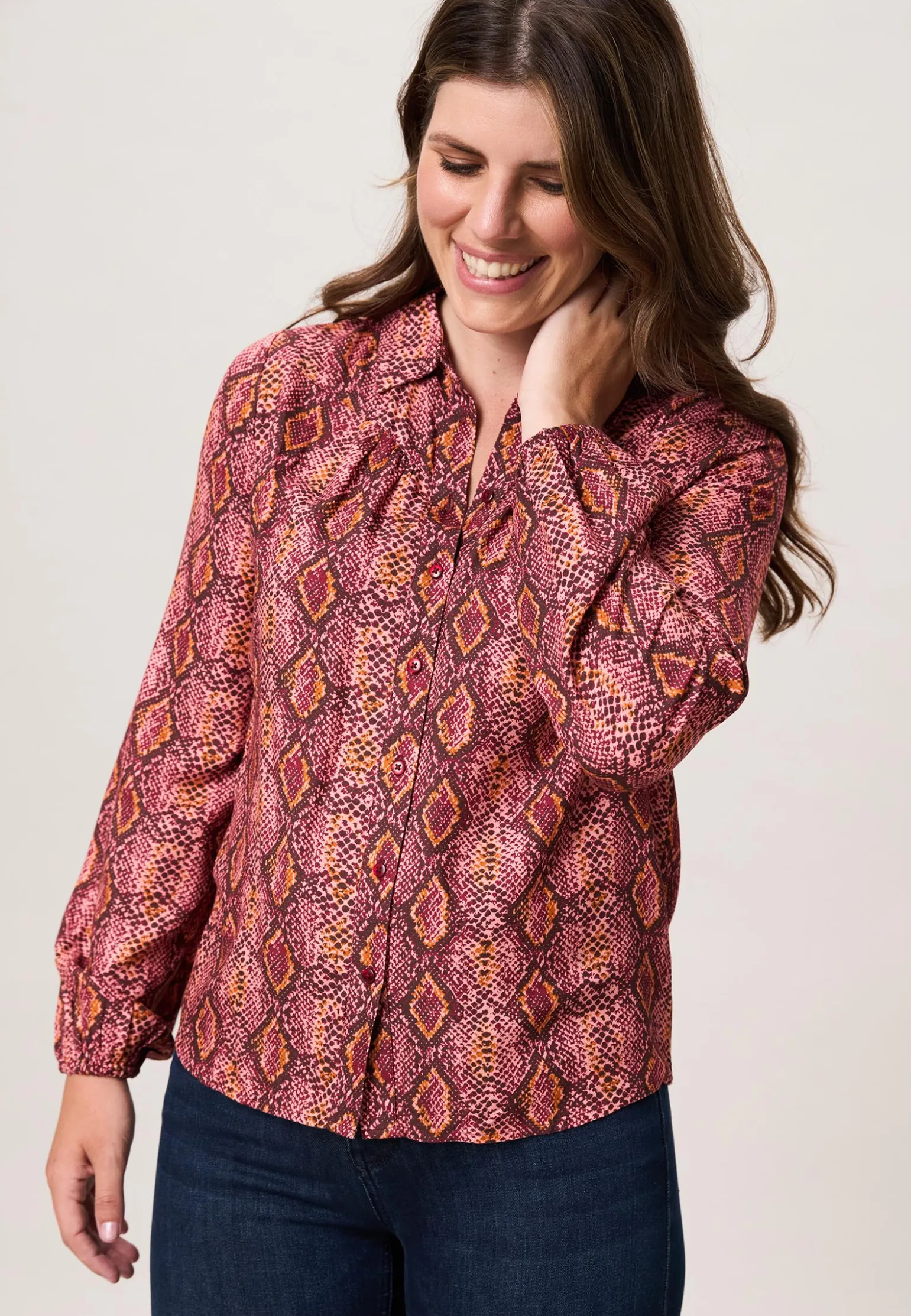Hot Miss Etam Blouse print rood Multi dark red