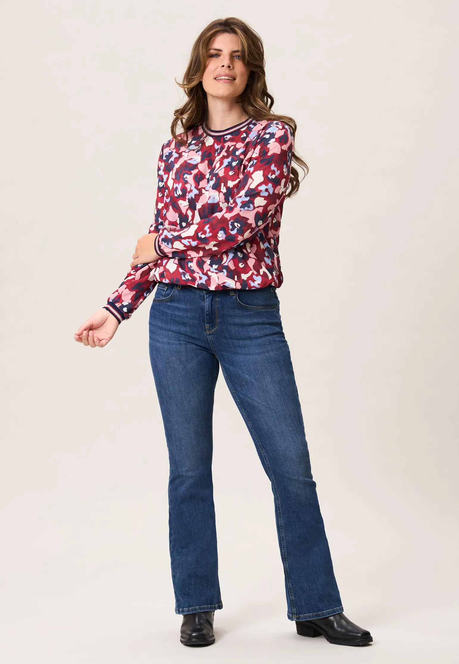 New Miss Etam Blouse print rood blauw Multi dark red