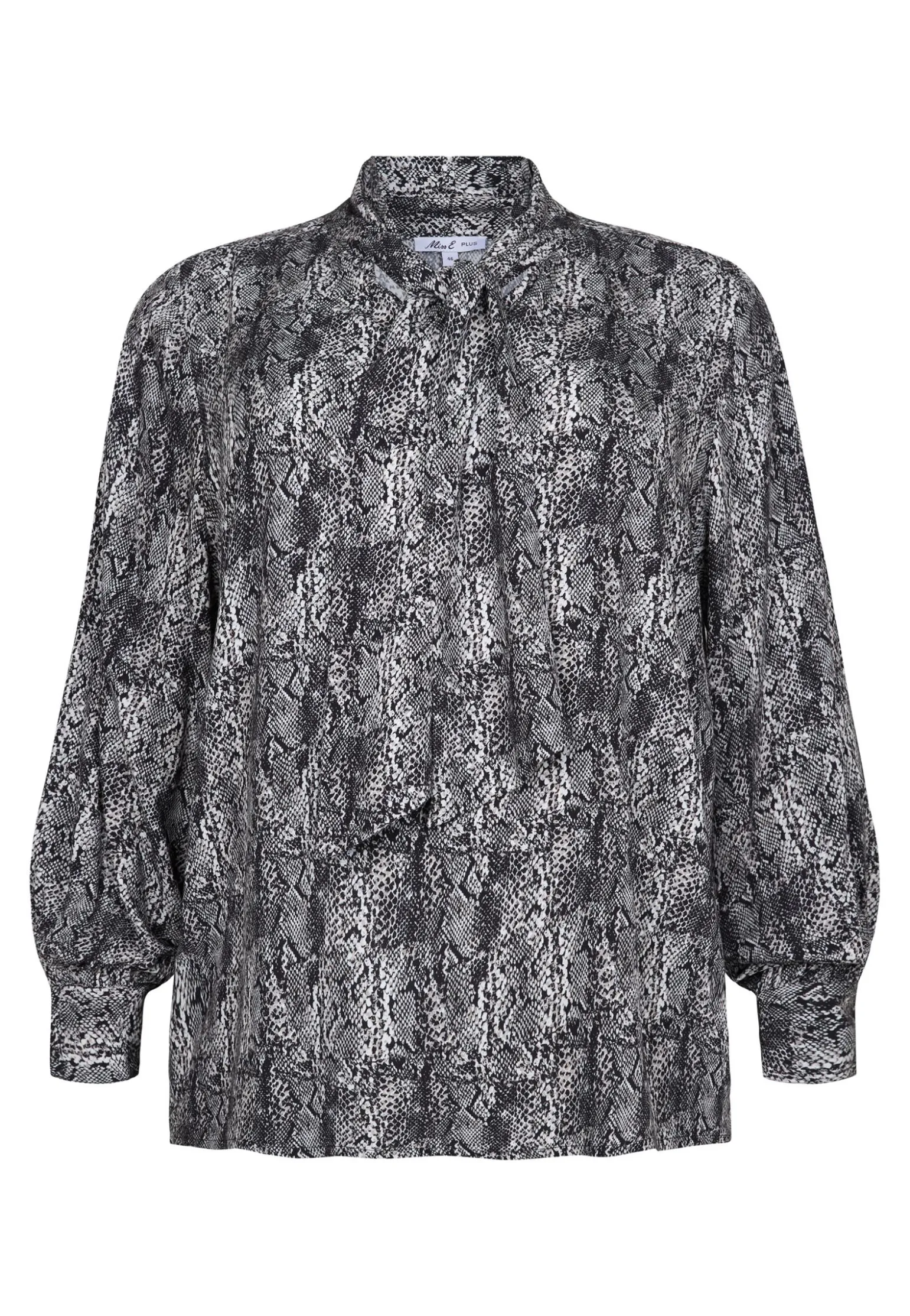 Discount Miss Etam Blouse print strikdetail grijs zwart Multi zwart
