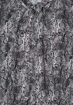 Discount Miss Etam Blouse print strikdetail grijs zwart Multi zwart