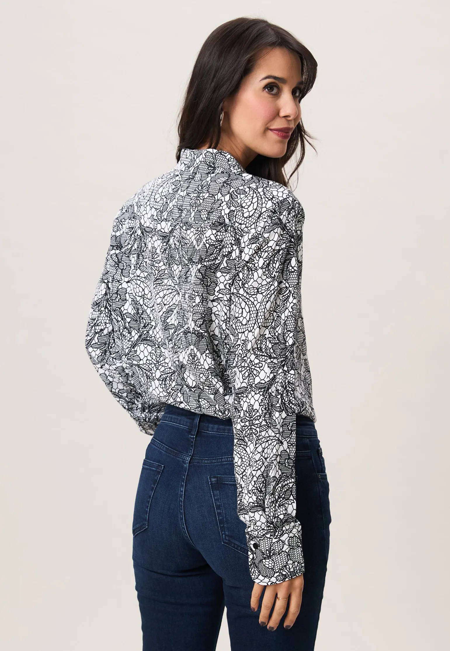 Best Miss Etam Blouse print wit zwart Multi offwhite