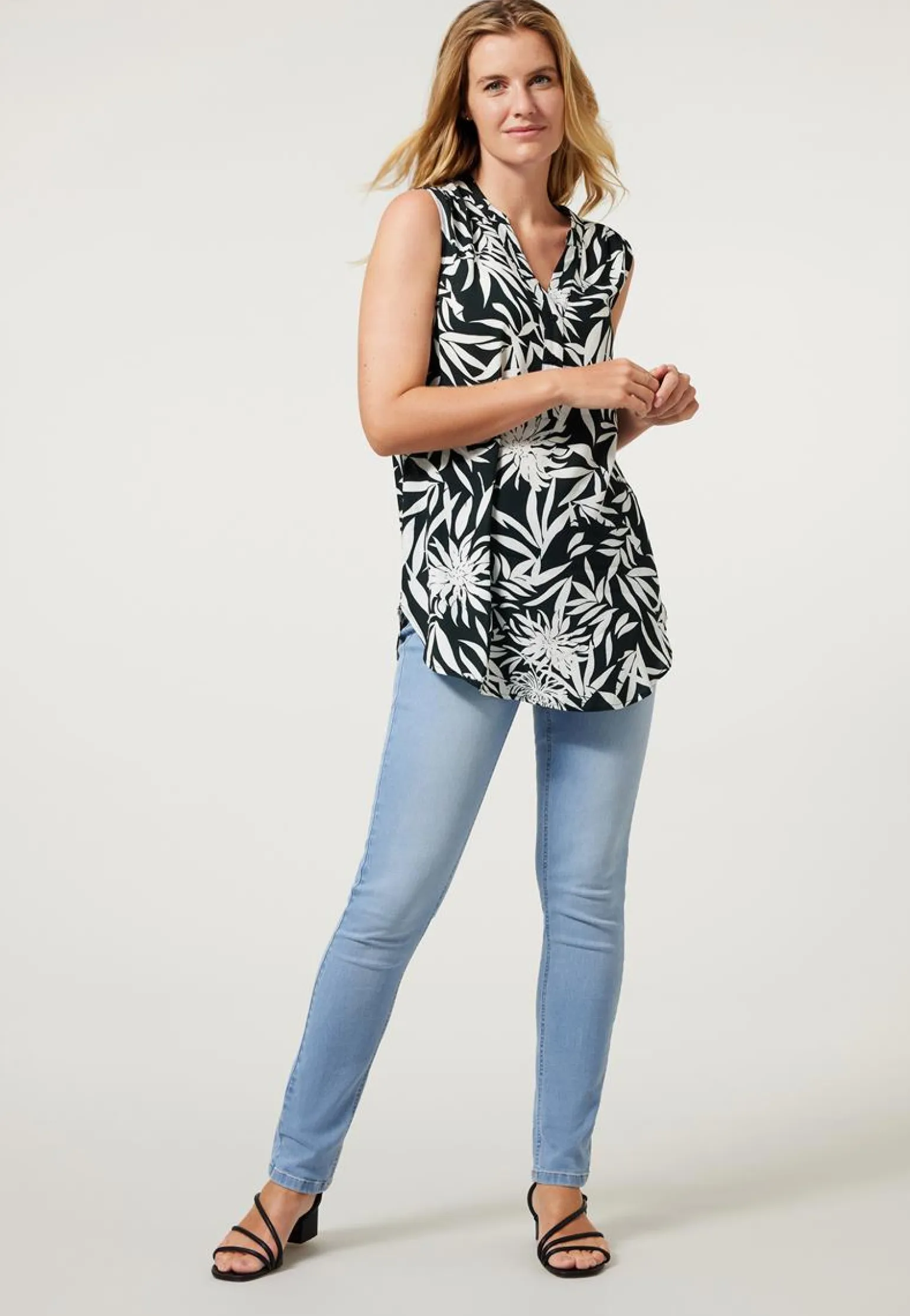 Sale Miss Etam Blouse print zwart Multi black white