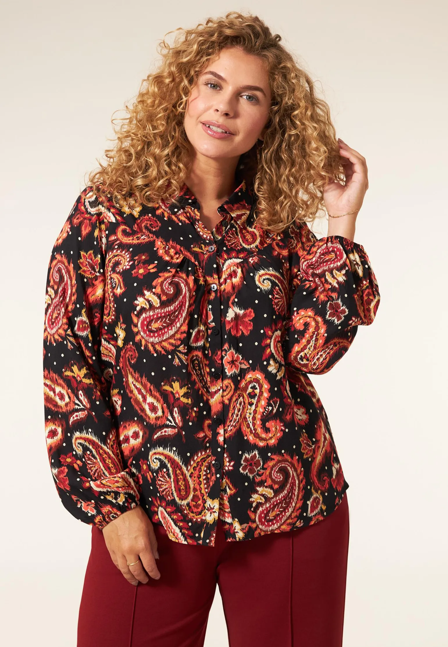 Hot Miss Etam Blouse print zwart Multi zwart