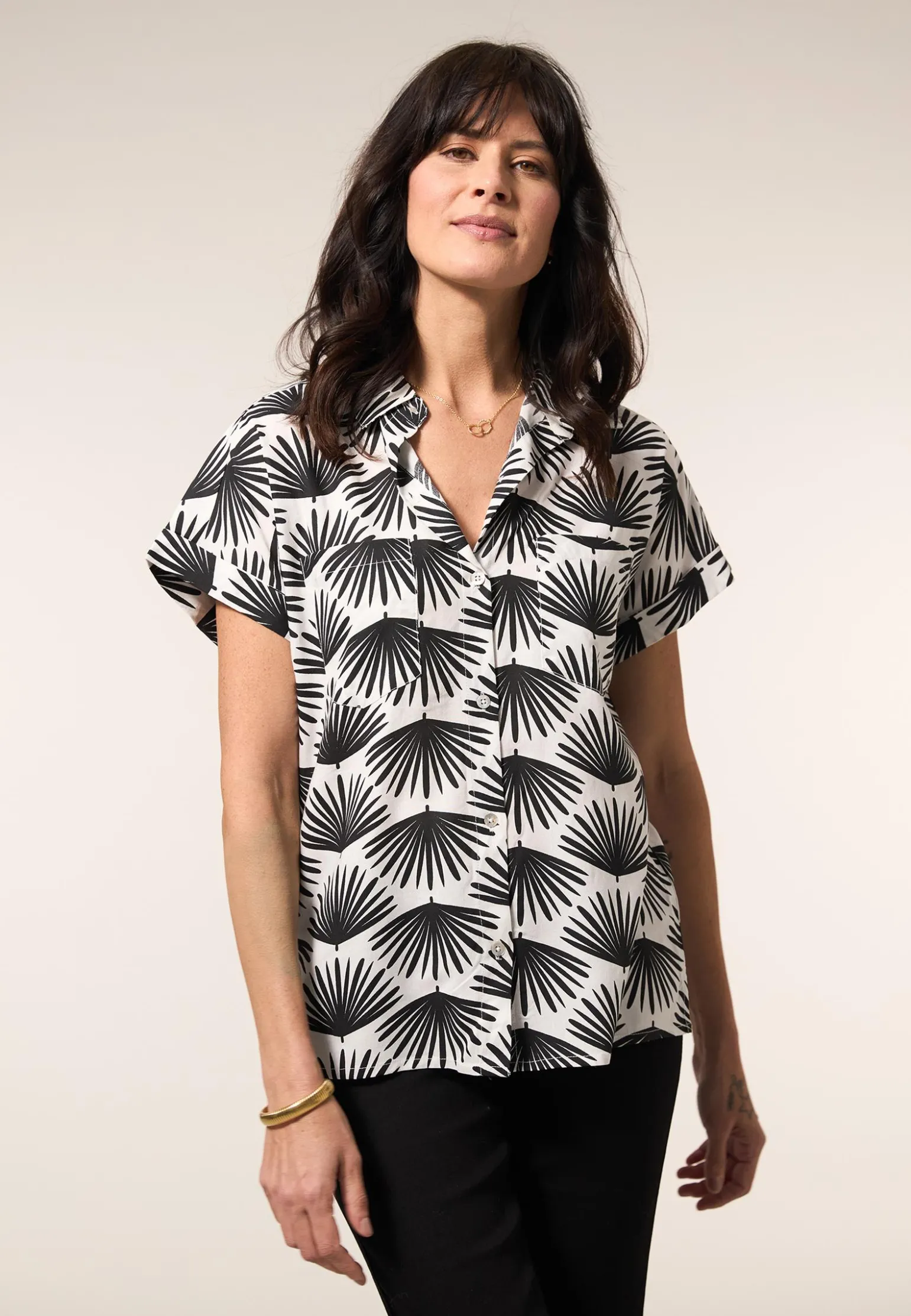 Miss Etam Blouse print zwart Multi offwhite
