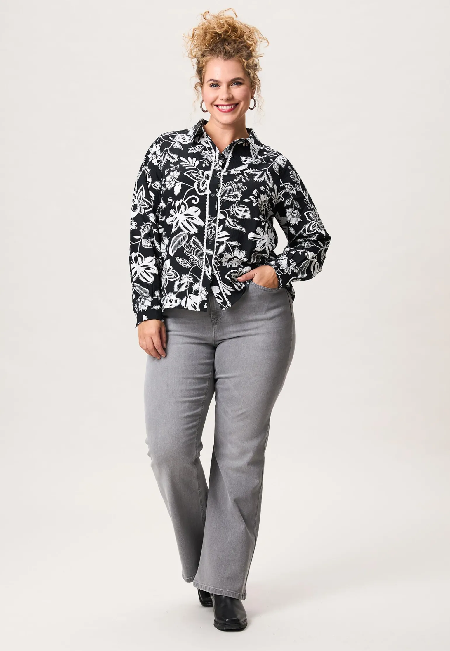 New Miss Etam Blouse print zwart wit Multi zwart