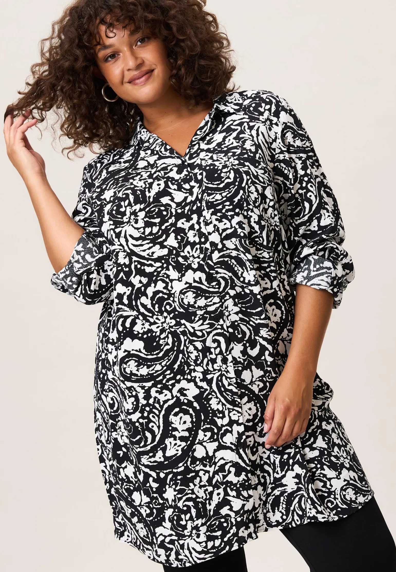 Best Miss Etam Blouse print zwart wit Multi zwart